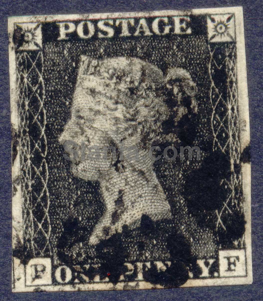 1 Penny Black frimærke fra 1840