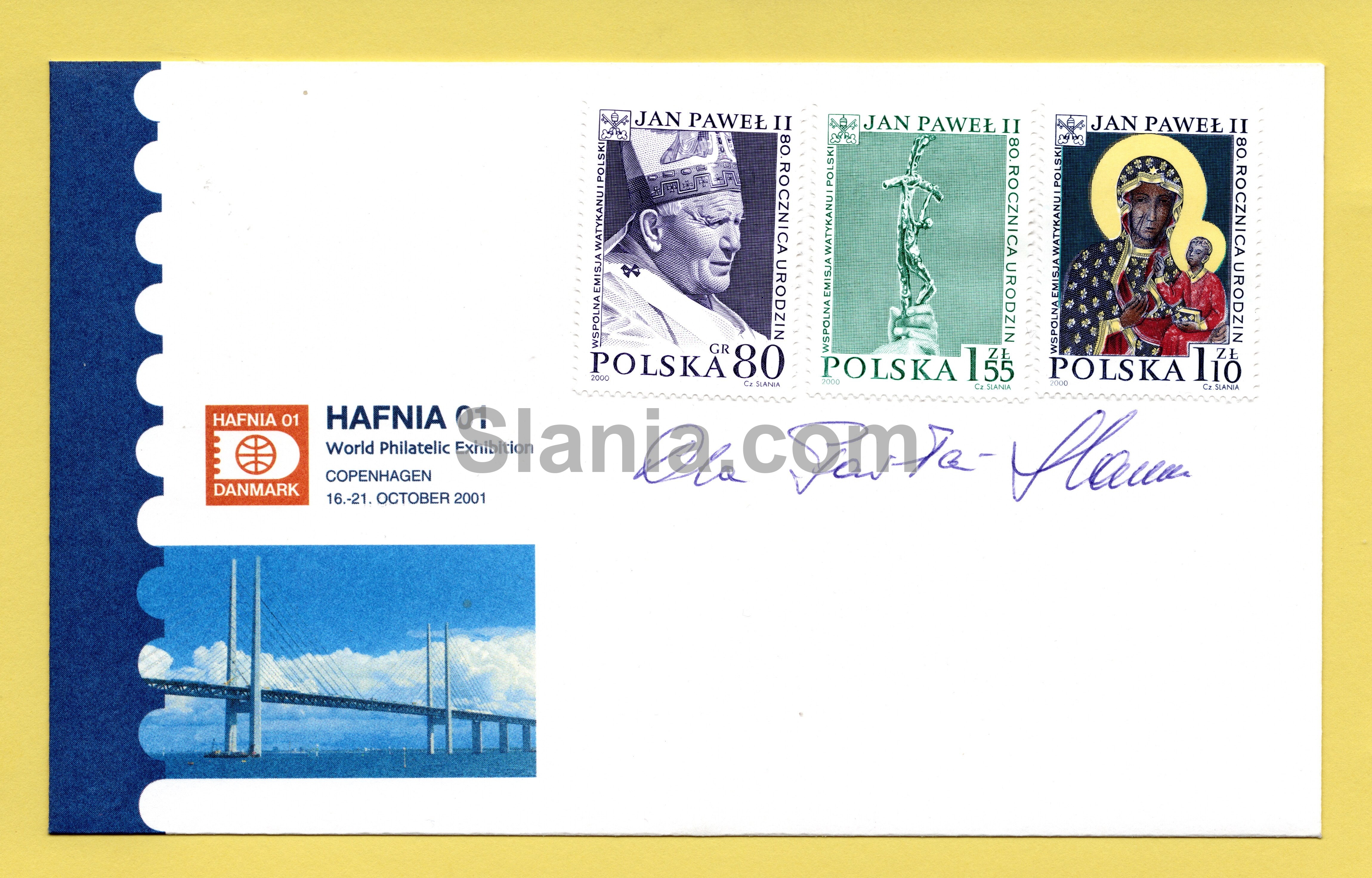 FDC med Slania underskrift HAFNIA 01