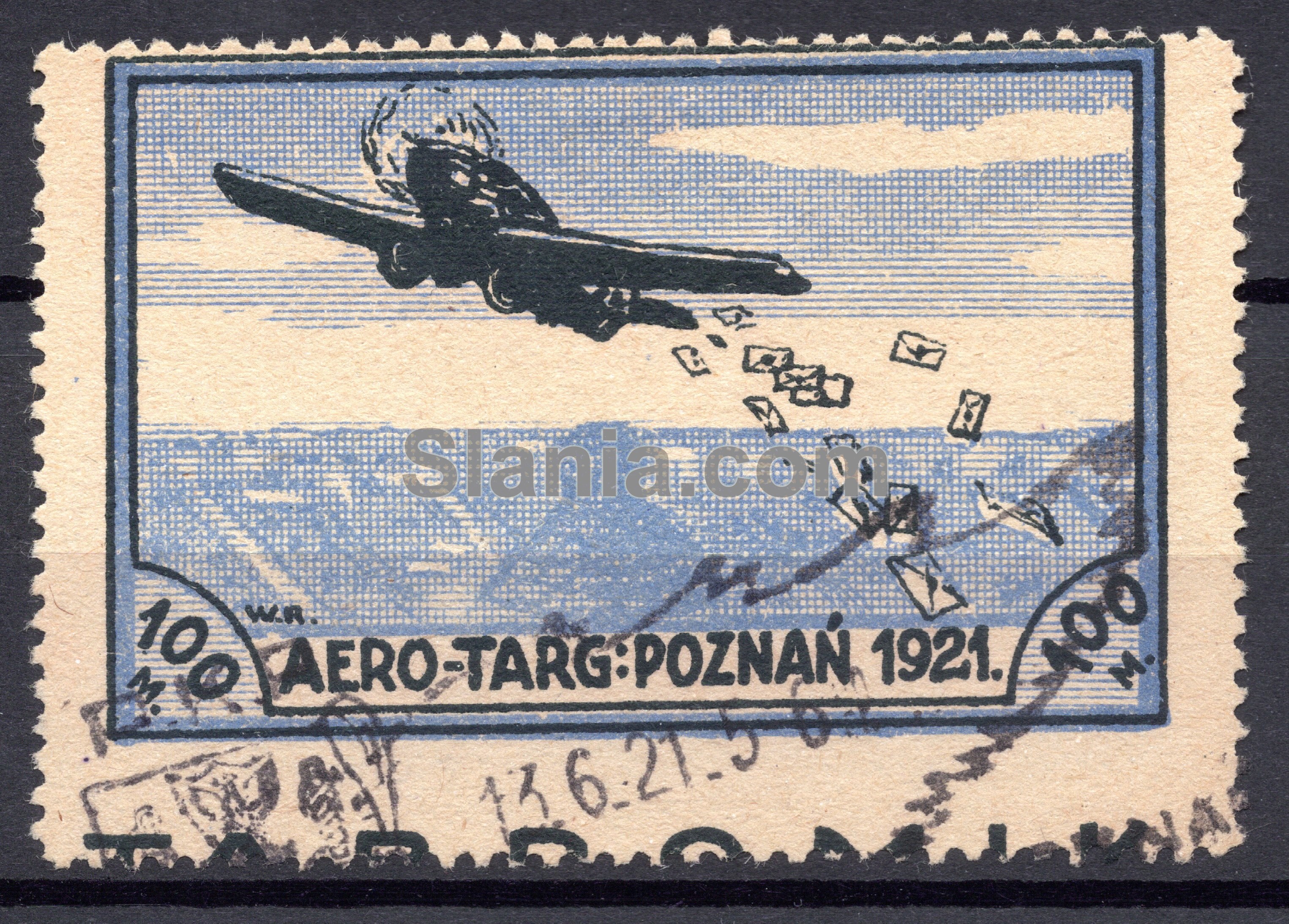 Polsk 100 mark semi-officielt luftpostmærke fra 1921