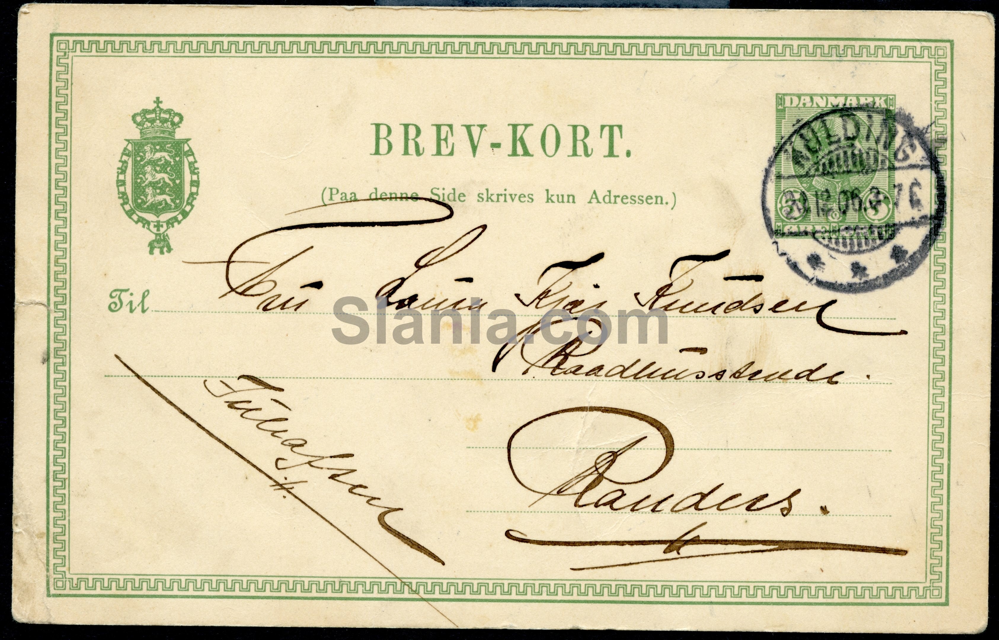 Jule brevkort med 3 1906 jule mærker. (2)